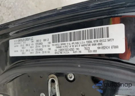 2014 Ram 1500 St из США, поврежденный, VIN 1C6RR7KT6ES142563